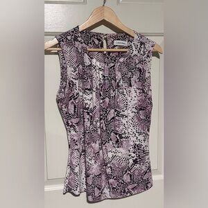 Snakeskin Print Sleeveless Blouse